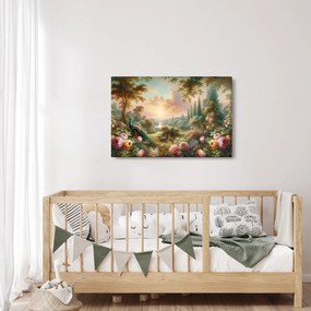 Kép - Pávák a kertben (90x60 cm)