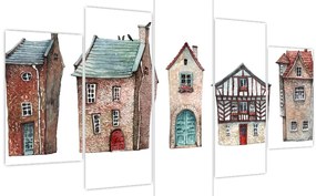 Kép - Akvarell házak (150x105 cm)