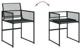 13 részes fekete polyrattan kerti étkezőgarnitúra