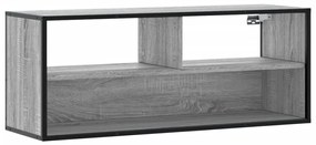 szürke sonoma színű szerelt fa és fém TV-szekrény 100x31x39,5cm