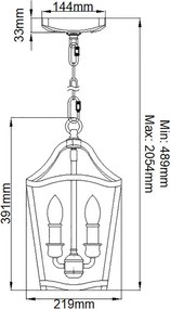 Elstead Lighting YARMOUTH FE-YARMOUTH-3P Csillár 3x60W/E14
