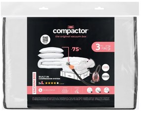 Vákuumos-megerősített textil ruhatároló doboz szett 3 db-os 45x65x15,5 cm Life – Compactor