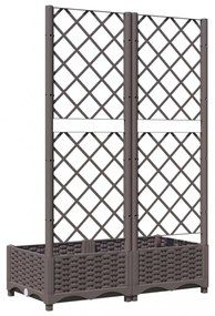 barna polipropilén rácsos kerti ültetőláda 80 x 40 x 121,5 cm