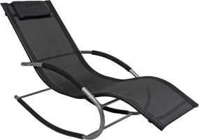 Fekete fém kerti napozóágy Naxos – Garden Pleasure