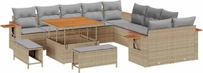 vidaXL Kerti Kanapé Szett párnával 13 pcs Beige és Világosszürke