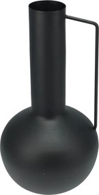Kula matt fekete cink vĂĄza fĂŒllel (17x17x34,5 cm)