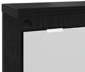 Fali Kabáthorog polcokkal Musta tammi 85 x 10 x 45 cm Faanyag