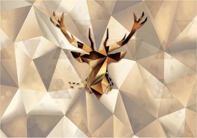 Fotótapéta flizelina Absztrakt Szarvas Arany Geometria Stílus 200x140 +ragasztó