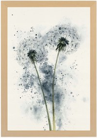 Poszter Keret Fa Akvarell Természet Kert Rét Virágok Pitypang 40x60