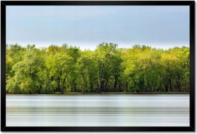 Poszter keretben 60x40 Erdő Tó Ég