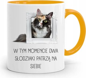 Sárga Bögre Ajándék Lányoknak Két Édesség fényképes nyomattal