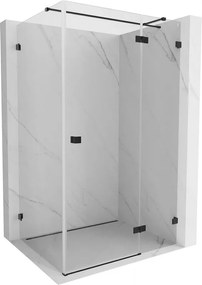 Mexen Lunar T jobbra nyíló zuhanykabin 130 x 120 cm, átlátszó, fekete - 834T-130-120-70-00-P