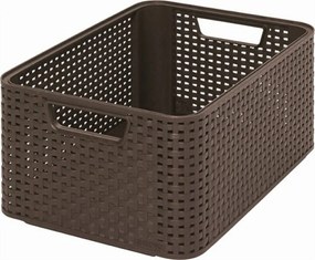 Rattan hatású kosár, 18l, sötétbarna, CURVER Style M (CSCR18SB)