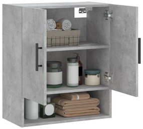betonszürke szerelt fa faliszekrény 60 x 31 x 70 cm