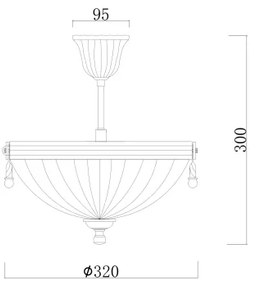 Brilagi - Csillár rúdon CLASSIC 3xE14/60W/230V réz