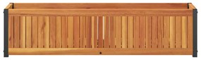 tömör akácfa és acélkerti virágtartó 110 x 30 x 27,5 cm
