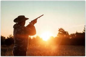Poszterek 120x80 Sziluett Vadászok fegyverrel