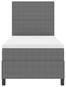 Boxspring ágy matraccal &amp; LED világítással szürke 100x200 cm kordbársony