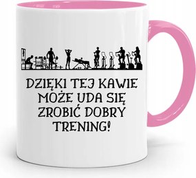 Edzőnőnek Edzőterem Bögre Rózsaszín, fényképes nyomott mintával