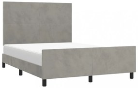 világosszürke bársony ágykeret matrac nélkül 140x200 cm