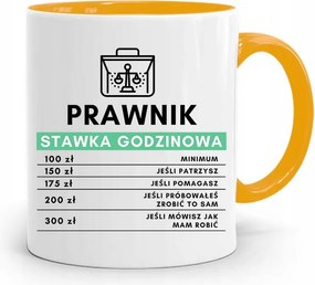 Sárga Bögre Ajándék Ügyvédnek Óradíj fényképes nyomtatással