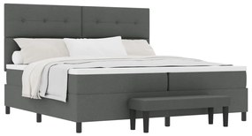 vidaXL Box Spring Ágy Matraccal és Pad Dark Grey 200x200 cm Szövet