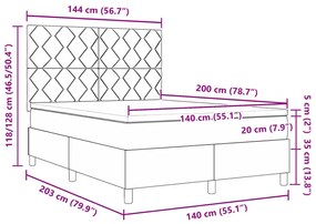 Boxspring Ágy matraccal Rózsaszín 140x200 cm Bársonyos