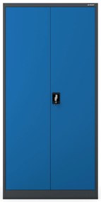 Tisztítószeres szekrény zárral DAWID 900 x 1850 x 450 mm, antracit-kék