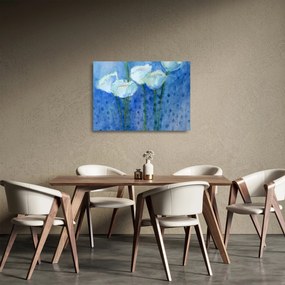 Kép - fehér tulipán (üvegen) (70x50 cm)