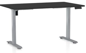 Állítható magasságú asztal OfficeTech B, 140 x 80 cm, szürke alap, fekete