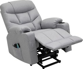 Állítható masszázs fotel, világosszürke, HUDSON