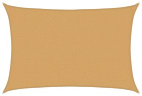 homokszínű négyszögletű HDPE napvitorla 160 g/m² 2,5x3,5 m