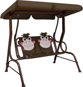 vidaXL barna szövet gyermek hintapad 115 x 75 x 110 cm