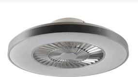Ezüst színű mennyezeti ventilátor csillag effektussal ,LED-del, fényerőszabályzóval és távirányítóval (60cm)