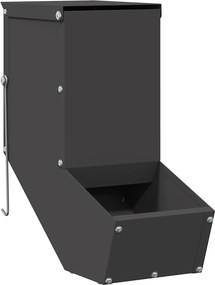 vidaXL Nyúl Etető Fekete 12,5 x 26 x 28,5 cm Hidegen Hengerelt Acél