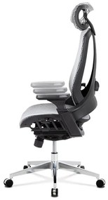 Kancelářská židle, šedá MESH síťovina, lankový mech., kovový kříž