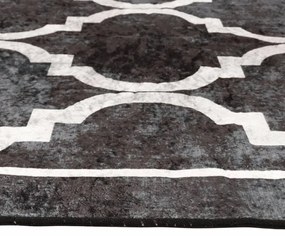 fekete-fehér mosható csúszásgátló szőnyeg 80 x 150 cm