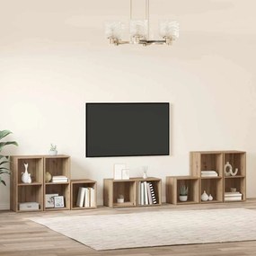 TV Szekrény Szett 8 pcs Artisan tölgy 37 x 35 x 72 cm Faanyag