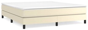 krémszínű műbőr rugós ágykeret 180x200 cm