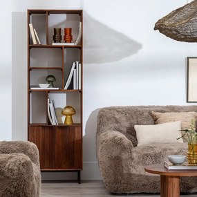 Barna mangófa könyvespolc 60x190x30 cm Sagara – Ixia