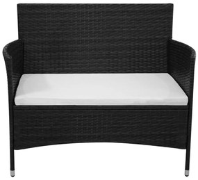 vidaXL fekete polyrattan kerti pad 90 cm