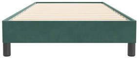 sötétzöld bársony rugós ágy matrac nélkül 80x220 cm