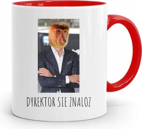 Piros Hordozós Bögre Janusz Igazgató Nyomtatott Fényképpel