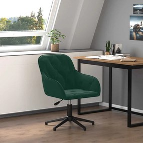vidaXL sötétzöld bársony forgó irodaszék