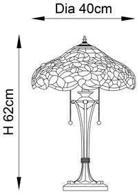 Endon 64326 - Tiffany SULLIVAN asztali lámpa 2xE27/60W/230V átm. 40 cm