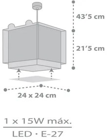 Dalber 64582 - Gyerek csillár LITTLE FOX 1xE27/60W/230V