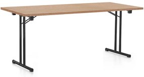 Összecsukható asztal 180 x 80 cm, fekete lábak, tölgy