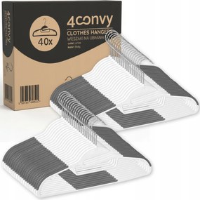 40x 4CONVY Ruhaakasztók műanyag ruhákhoz szekrényhez erős forgatható