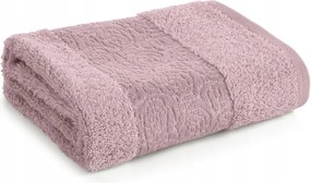 Kéztörlő kicsi 30X50 púderes, dombornyomott bordó-rózsaszín