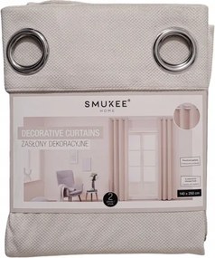 Bársony velúr függöny Smukee szalaggal 140x250 bézs mintás 764